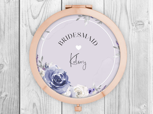 Personalised Compact Mirror | Bridesmaid Gift | Personalised Gift for Her | Personalised Mirror