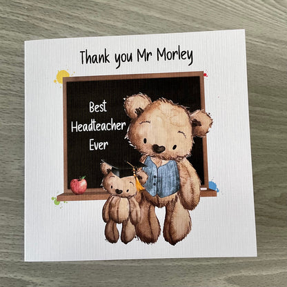 Teacher Gift | Personalised Teacher Card | Teacher Thank you | Headteacher Gift