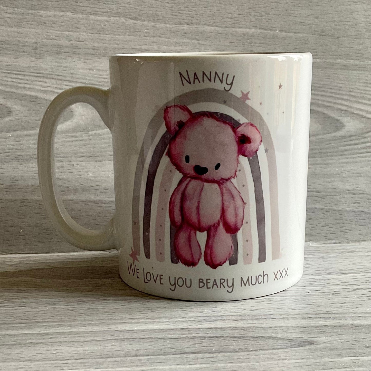 Teddybear Rainbow personalised mugs | Nanny Mug | Mummy Mug