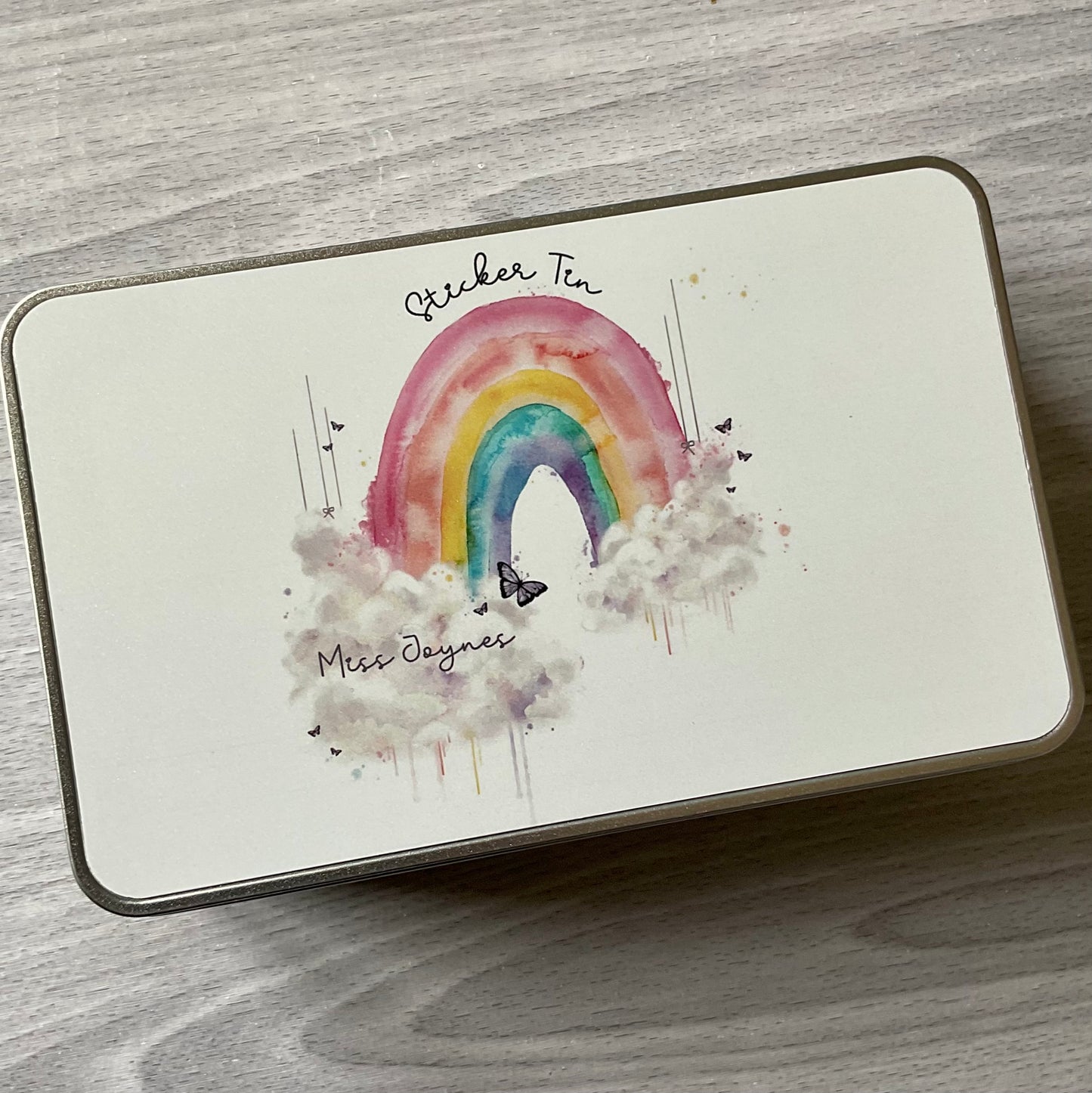 Personalised Rainbow Treat Tin | Rainbow Gift | Teacher Gift