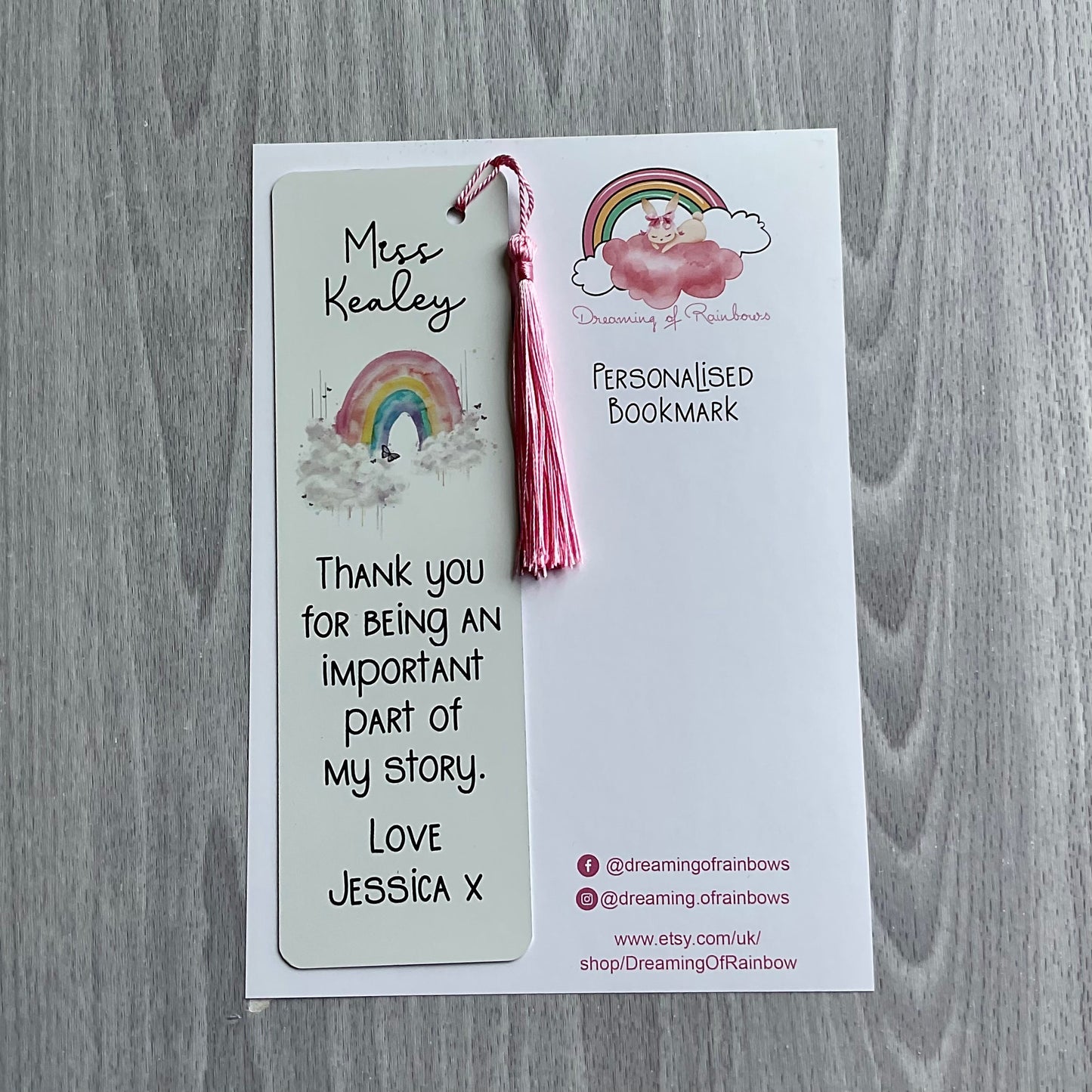 Teacher Gift | Personalised Bookmark