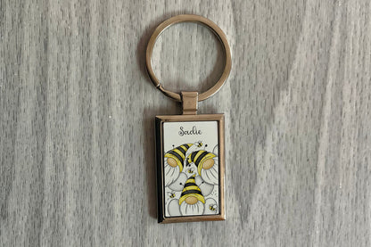 Bee Gonk Keyring | Bee Keyring | Personalised Gonk | Personalised Bee