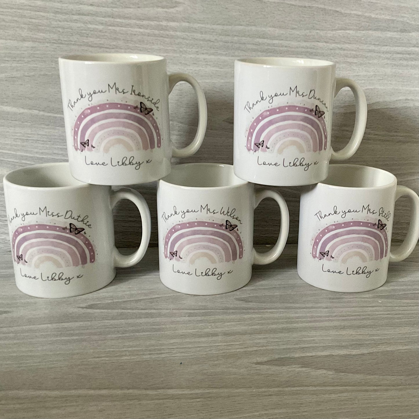 Teacher Gift | Lilac Rainbow Butterfly Mug | Teacher Thank you | Headteacher Gift