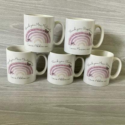 Teacher Gift | Lilac Rainbow Butterfly Mug | Teacher Thank you | Headteacher Gift