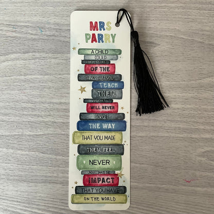 Personalised Teacher Gift | Personalised Bookmark | Teacher Bookmark | Teacher Thank you