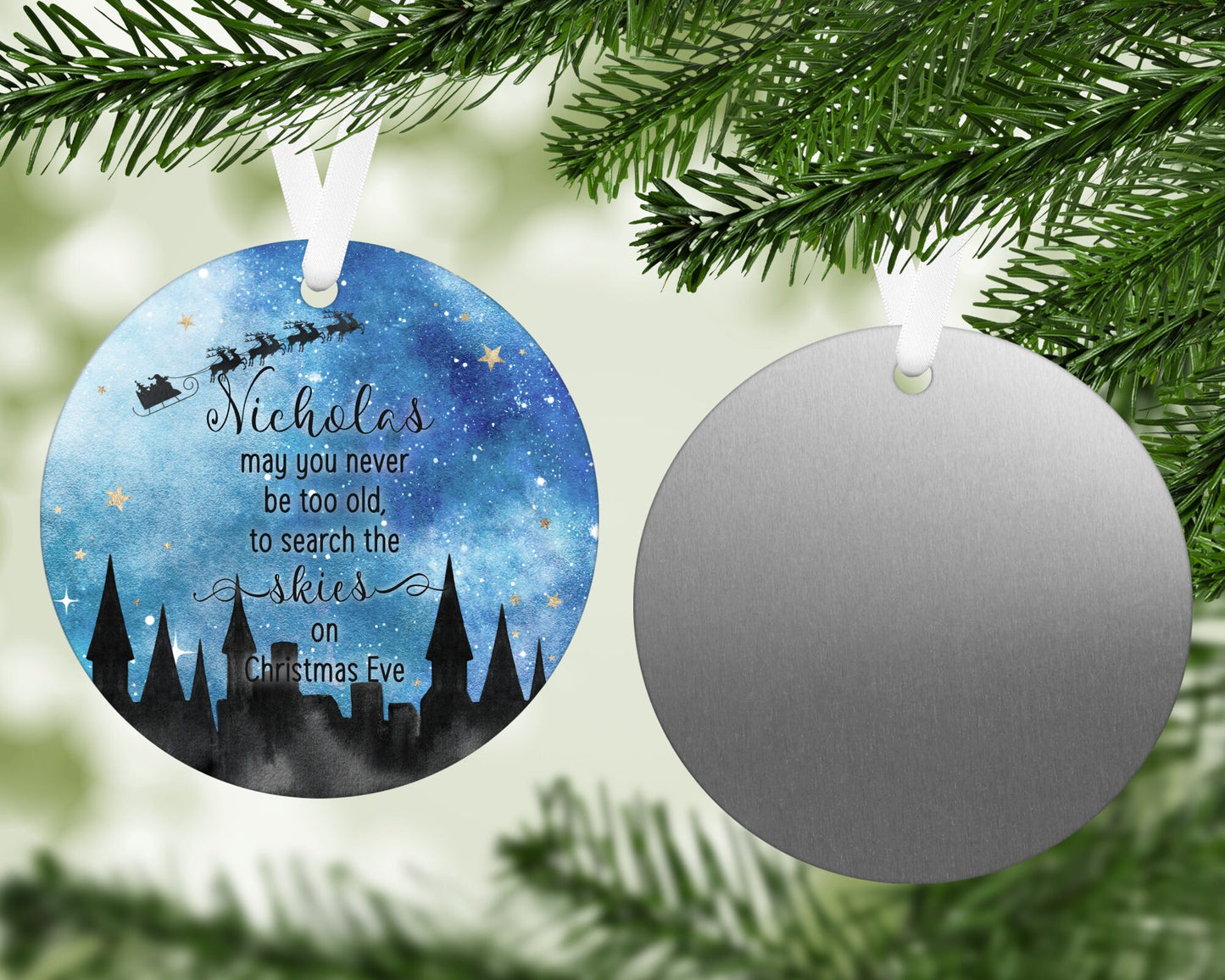 Personalised Hanging Christmas Decoration | Personalised Christmas Tree Decoration | Personalised Christmas Eve | I Believe | Magic