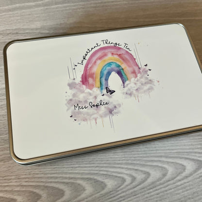 Personalised Rainbow Treat Tin | Rainbow Gift | Teacher Gift