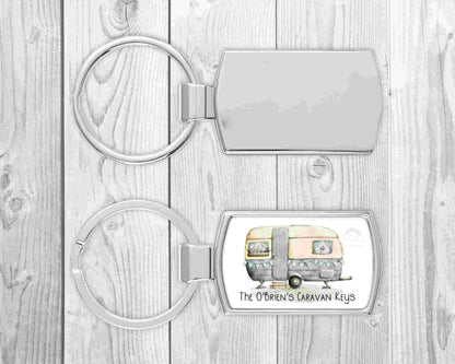 Personalised Touring Caravan Keyring | Personalised Caravan Keys Keyring | Vintage Caravan Gift