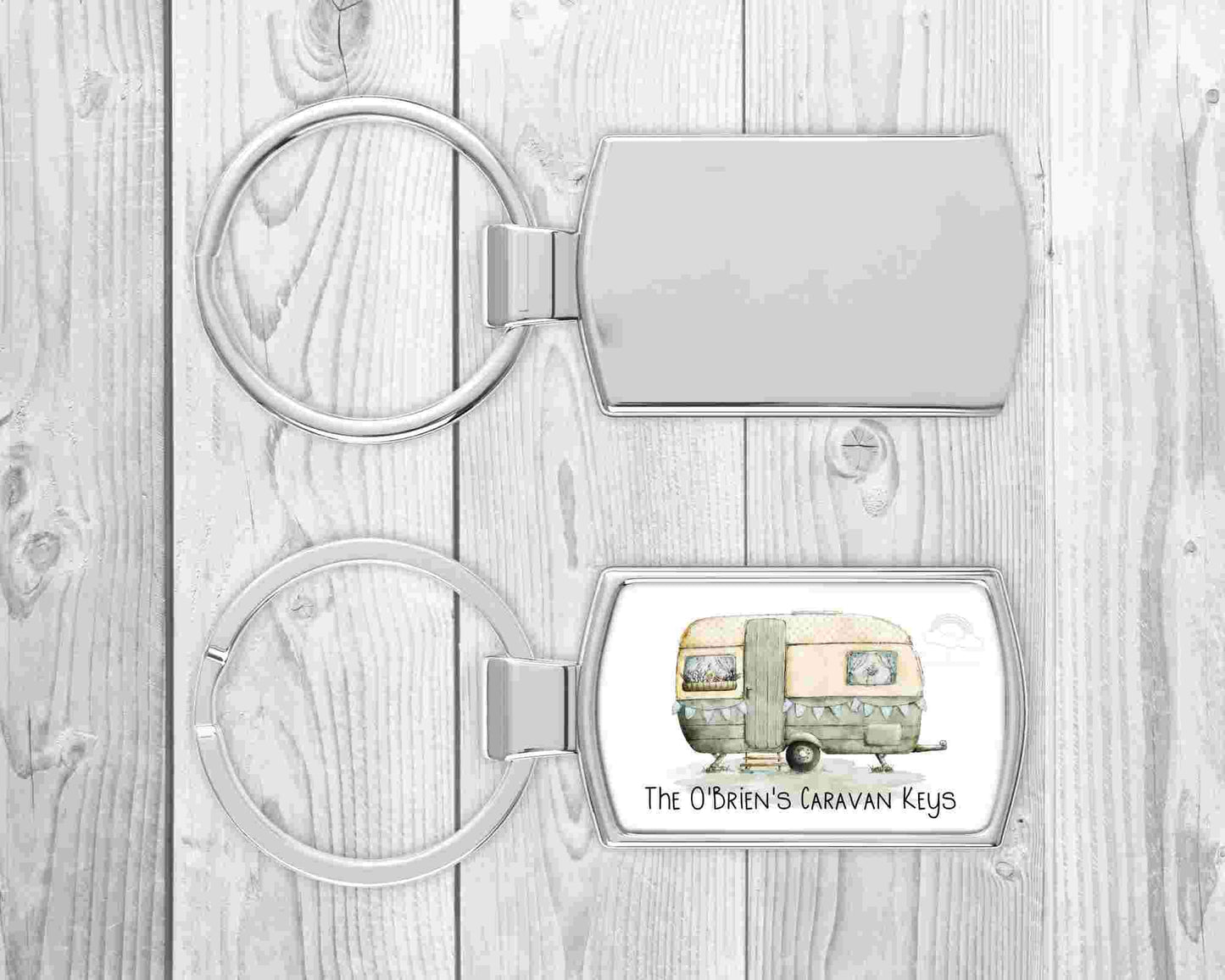 Personalised Touring Caravan Keyring | Personalised Caravan Keys Keyring | Vintage Caravan Gift