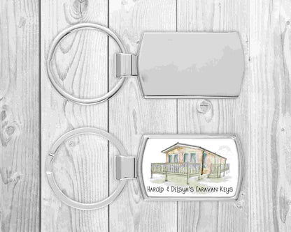 Personalised Static Caravan Keyring | Personalised Caravan Keys Keyring | Vintage Caravan Gift