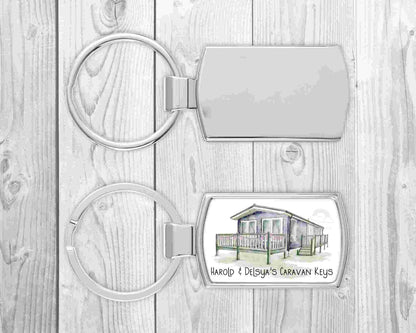 Personalised Static Caravan Keyring | Personalised Caravan Keys Keyring | Vintage Caravan Gift