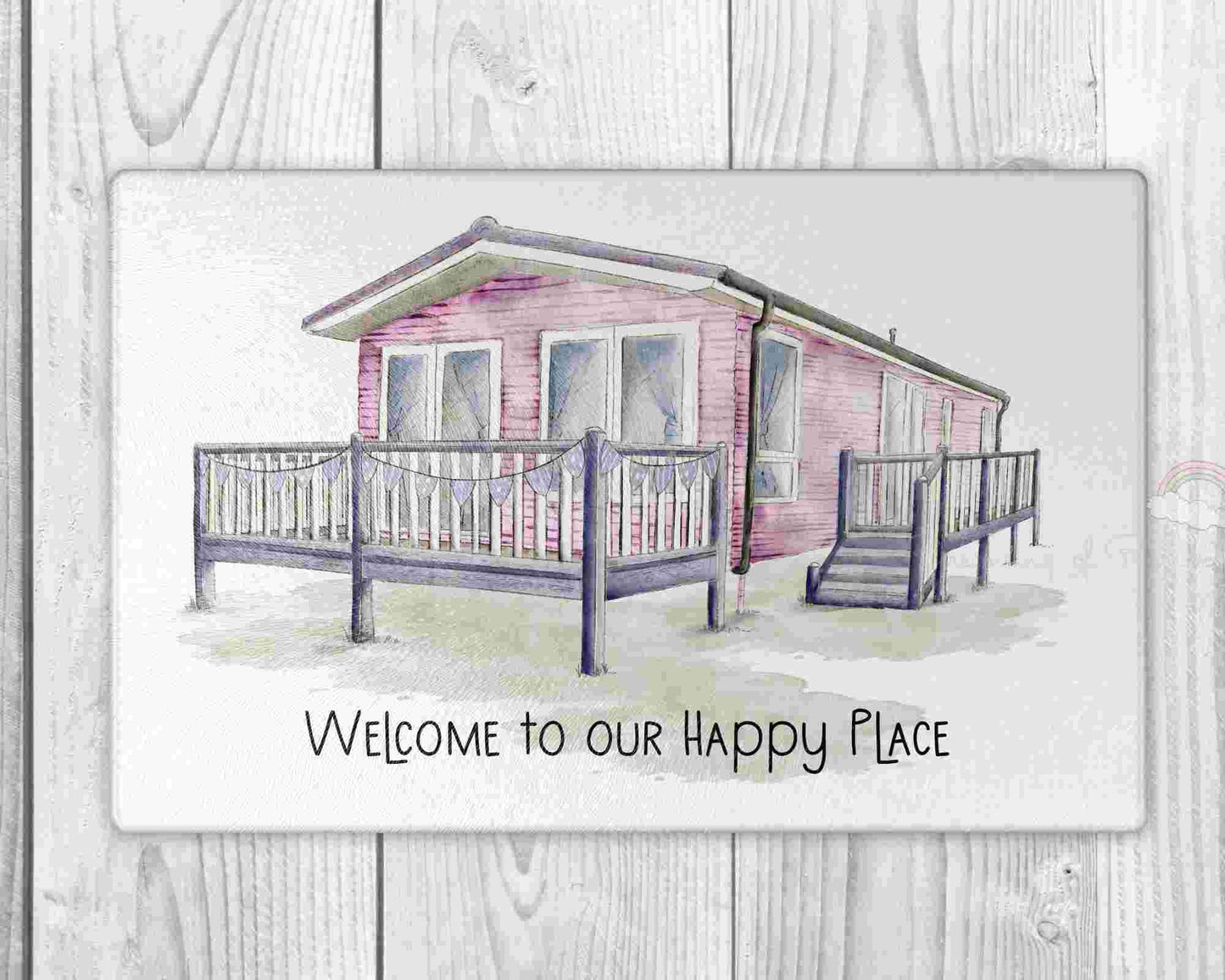 Personalised Static Caravan Gift | Static Caravan Chopping Board | Static Caravan Glass Board