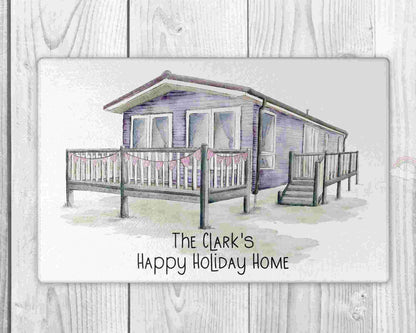 Personalised Static Caravan Gift | Static Caravan Chopping Board | Static Caravan Glass Board