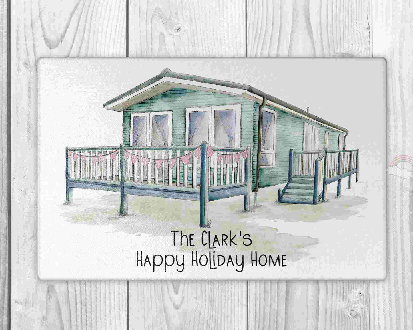 Personalised Static Caravan Gift | Static Caravan Chopping Board | Static Caravan Glass Board