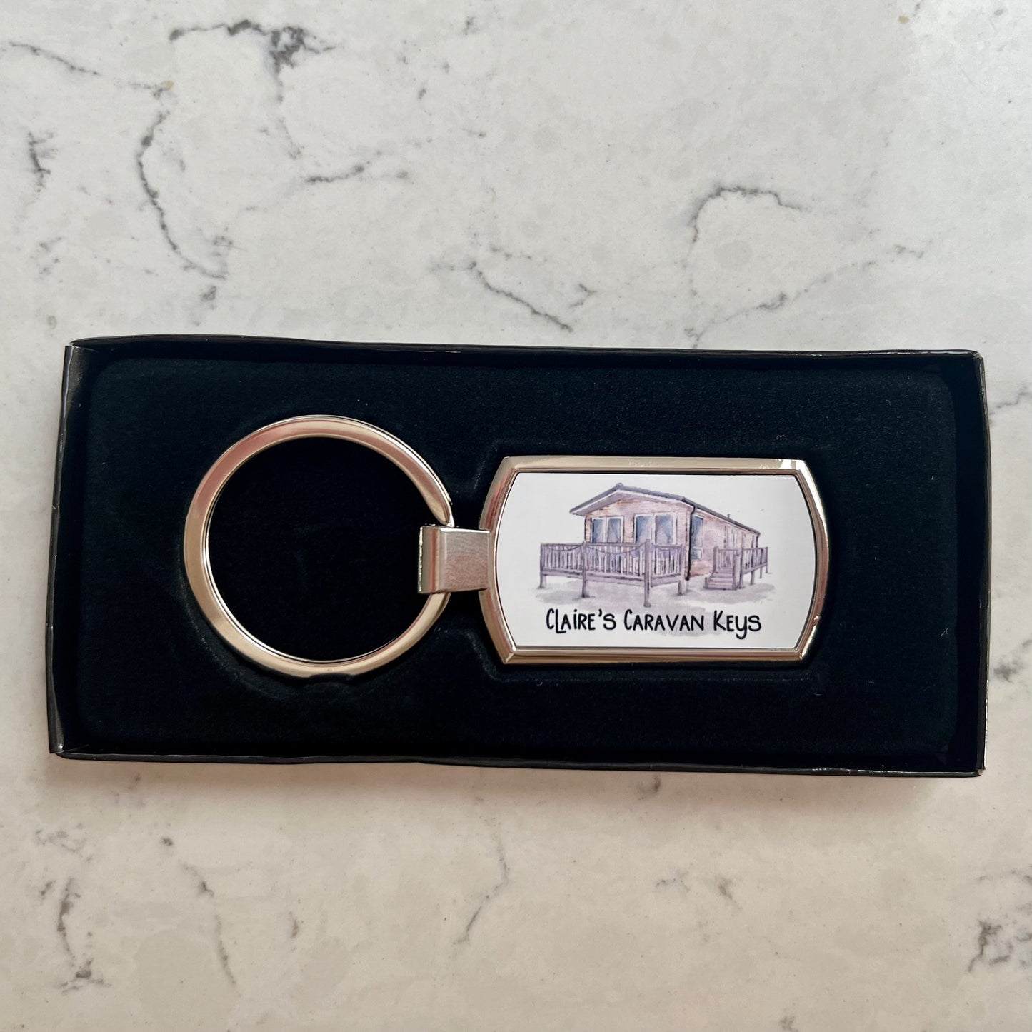 Personalised Static Caravan Keyring | Personalised Caravan Keys Keyring | Vintage Caravan Gift